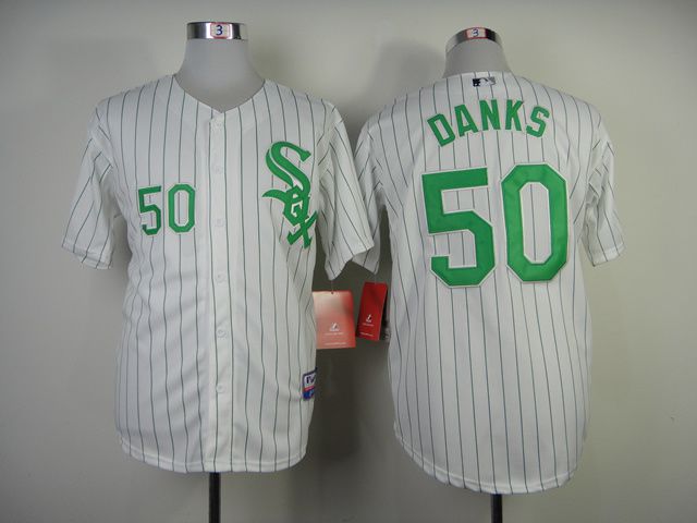 Men Chicago White Sox 50 Danks White green MLB Jerseys